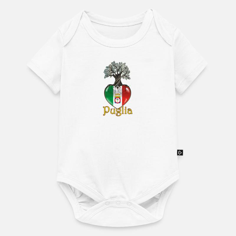 Puglia roots heart - Body Premium a maniche corte per neonati  - bianco