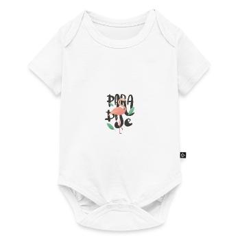 Flamingo - Baby Premium Kurzarmbody - Weiß - Vorne