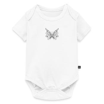 Icône de silhouette de papillon noir isolée. - Body à manches courtes Premium Bébé - blanc - Devant
