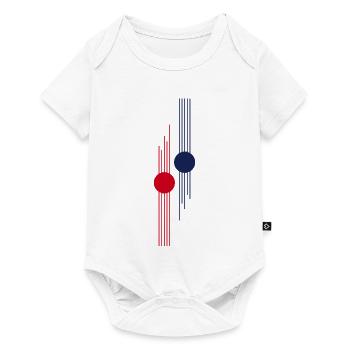 Red-Blue Geometric Pulse - Baby Premium short-sleeve bodysuit - white - Front
