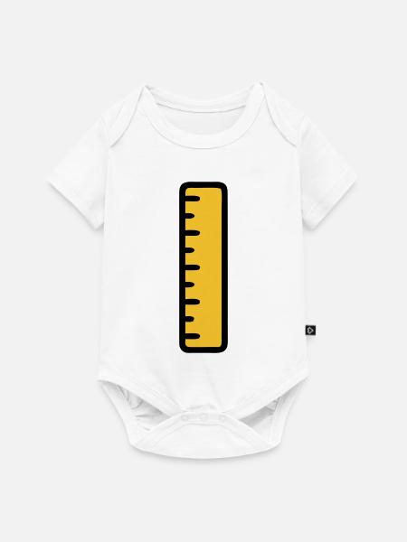 Lineal Mathe Geometrie Schule - Baby Premium Kurzarmbody - Weiß
