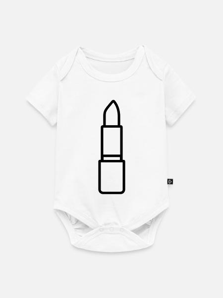 Lippenstift - Baby Premium Kurzarmbody - Weiß