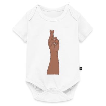 Fingers Crossed Hand Vintage Good Luck Hope - Baby Premium short-sleeve bodysuit - white - Front