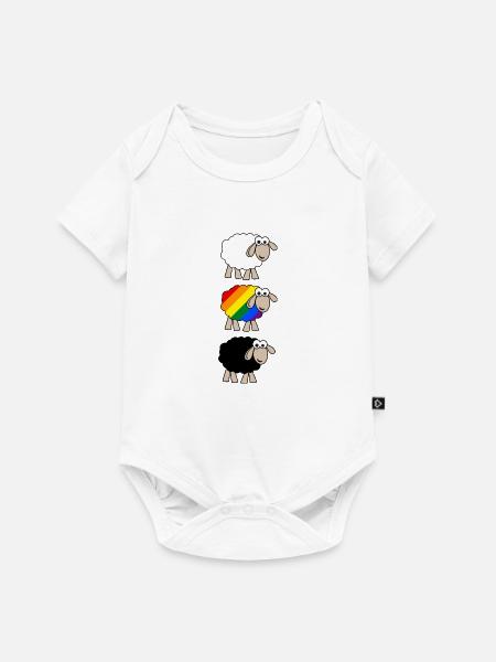 Regenbogen Schaf - Baby Premium Kurzarmbody - Weiß