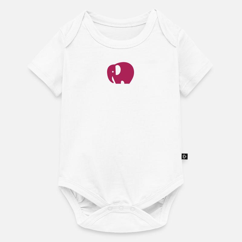 Elefant - Baby Premium Kurzarmbody - Weiß