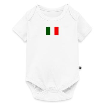 Drapeau italien brillant sur la poitrine - Body à manches courtes Premium Bébé - blanc - Devant