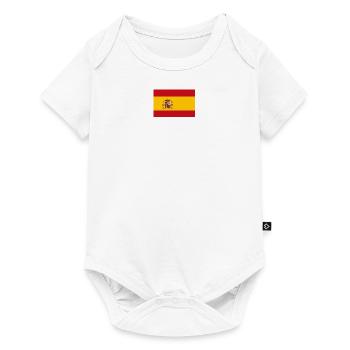 spanische Fahne stolz auf deiner Brust - Baby Premium Kurzarmbody - Weiß - Vorne