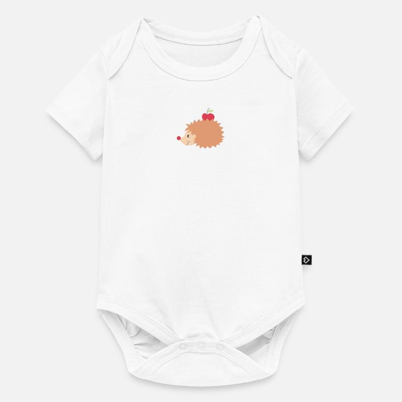 Igel mit Apfel - Baby Premium Kurzarmbody - Weiß