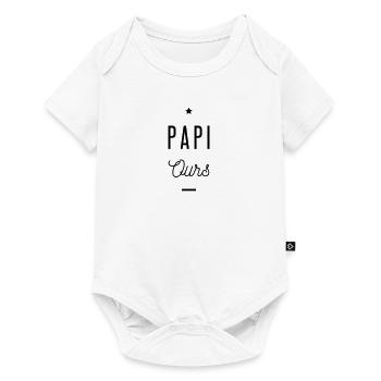 PAPI OURS - Body à manches courtes Premium Bébé - blanc - Devant