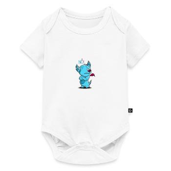 Schmollmonster blau - Baby Premium Kurzarmbody - Weiß - Vorne