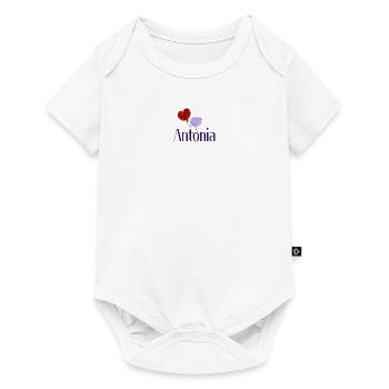 Antonia blau - Baby Premium Kurzarmbody - Weiß - Vorne