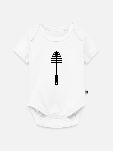 Klobürste - Baby Premium Kurzarmbody - Weiß