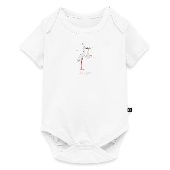 Stork with girl - Baby Premium short-sleeve bodysuit - white - Front