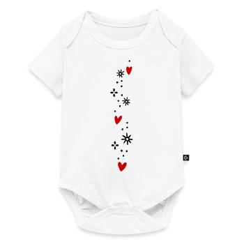 Hearts Glitter - Baby Premium short-sleeve bodysuit - white - Front