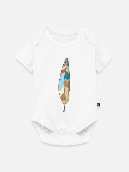 Feder - Baby Premium Kurzarmbody - Weiß