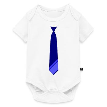 Cravate bleue - Body à manches courtes Premium Bébé - blanc - Devant