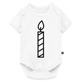 Kerze Kontur - Baby Premium Kurzarmbody - Weiß - Vorne
