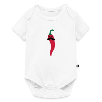 hot chili moustache gemüse vegan mexican - Baby Premium Kurzarmbody - Weiß - Vorne