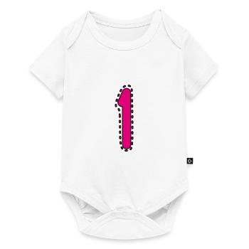 1. 1 JAHR. 1. JAHRESTAG. 1 JAHR GEBURTSTAG - Baby Premium Kurzarmbody - Weiß - Vorne