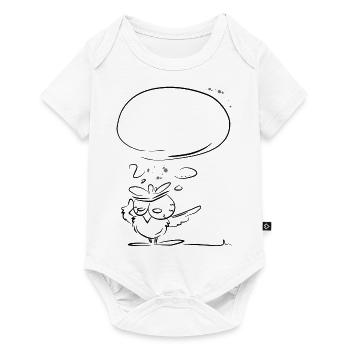 Eule fragend - Baby Premium Kurzarmbody - Weiß - Vorne