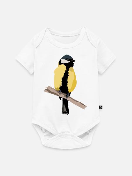Kohlmeise - Baby Premium Kurzarmbody - Weiß
