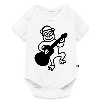 Monkey plays guitar - Line - Baby Premium short-sleeve bodysuit - white - Front