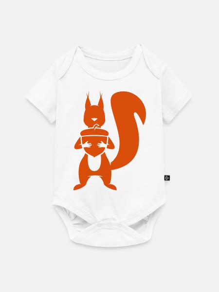 Eichhörnchen / Squirrel - Baby Premium Kurzarmbody - Weiß