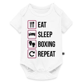 Mangez le sommeil de boxe Répéter - Body à manches courtes Premium Bébé - blanc - Devant