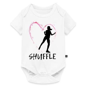 Dear Shuffle Dance - pink heart with dancer - Baby Premium short-sleeve bodysuit - white - Front