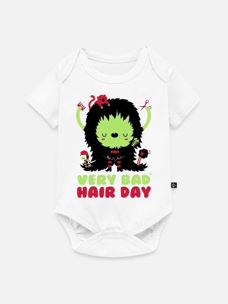 bad_hair_day - Baby Premium Kurzarmbody - Weiß