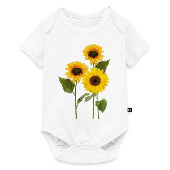 Three sunflowers - Baby Premium short-sleeve bodysuit - white - Front