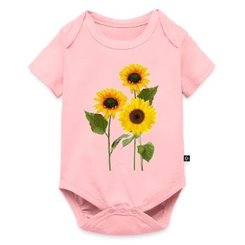 Three sunflowers - Baby Premium short-sleeve bodysuit - rose - Front