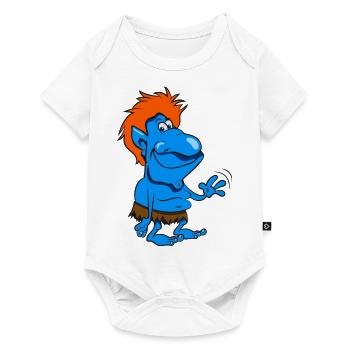 troll sweet waving cartoon funny spitzohr maerche - Baby Premium short-sleeve bodysuit - white - Front