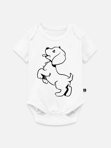 Hund baby süss - Baby Premium Kurzarmbody - Weiß