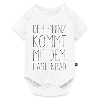 Der Prinz kommt mit dem Lastenrad - Baby Premium Kurzarmbody - Weiß - Vorne