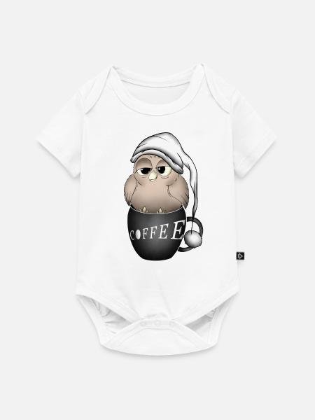 Eule - Baby Premium Kurzarmbody - Weiß