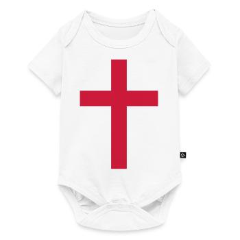 Croix Chrétienne (Couleur modifiable) - Body à manches courtes Premium Bébé - blanc - Devant