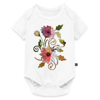 Fleurs - Body à manches courtes Premium Bébé - blanc - Devant