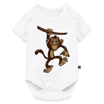monkey liane banana - Baby Premium short-sleeve bodysuit - white - Front
