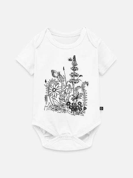 Gartenblumen - Baby Premium Kurzarmbody - Weiß