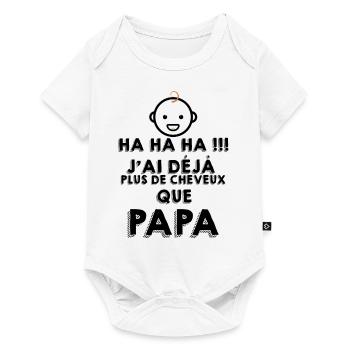 Bébé et cheveux papa Humour Bébé - Body à manches courtes Premium Bébé - blanc - Devant