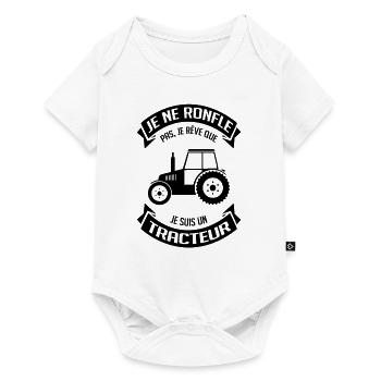 JE NE RONFLE PAS - TRACTEUR - Body à manches courtes Premium Bébé - blanc - Devant