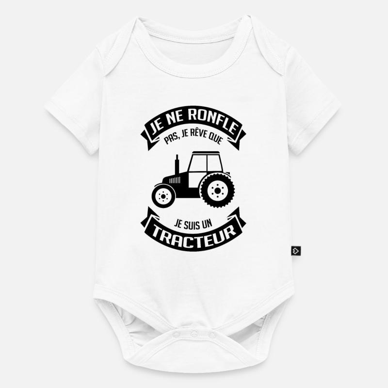 JE NE RONFLE PAS - TRACTEUR - Body à manches courtes Premium Bébé - blanc