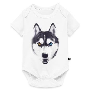 Cadeau de fan de Husky avec hétérochromie Husky - Body à manches courtes Premium Bébé - blanc - Devant