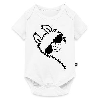Lama regarde de côté - Body à manches courtes Premium Bébé - blanc - Devant