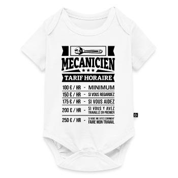 TARIF HORAIRE MÉCANICIEN - Body à manches courtes Premium Bébé - blanc - Devant