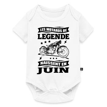 ANNIVERSAIRE MOTARD DE JUIN - Body à manches courtes Premium Bébé - blanc - Devant