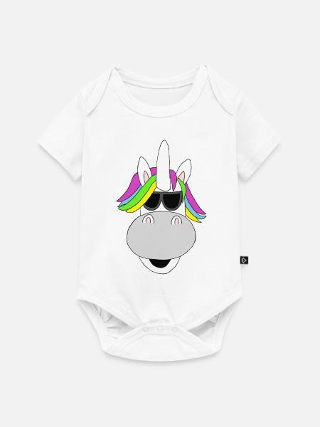 Cool Einhorn - Baby Premium Kurzarmbody - Weiß