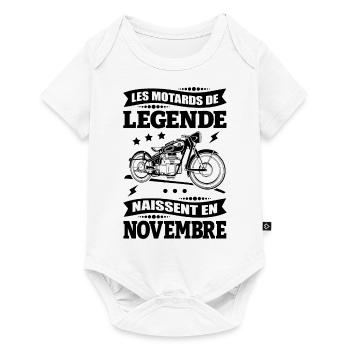 ANNIVERSAIRE MOTARD DE NOVEMBRE - Body à manches courtes Premium Bébé - blanc - Devant