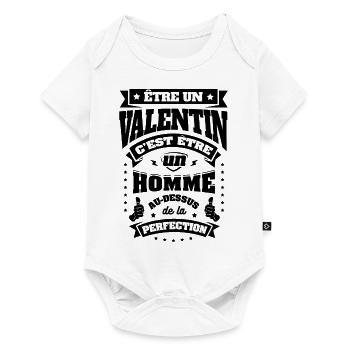 NOM - PRÉNOM - VALENTIN - Body à manches courtes Premium Bébé - blanc - Devant
